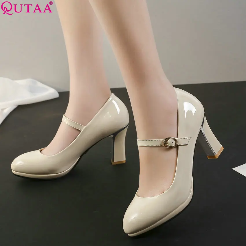 QUTAA 2019 Women Pumps Women Shoes Square High Heel Round Toe Pu Leather Fashion All Match Ladies Wedding Pumps Size 34-43
QUTAA 2019 Women Pumps Women Shoes Square High Heel Round Toe Pu Leather Fashion All Match Ladies Wedding Pumps Size 34-43