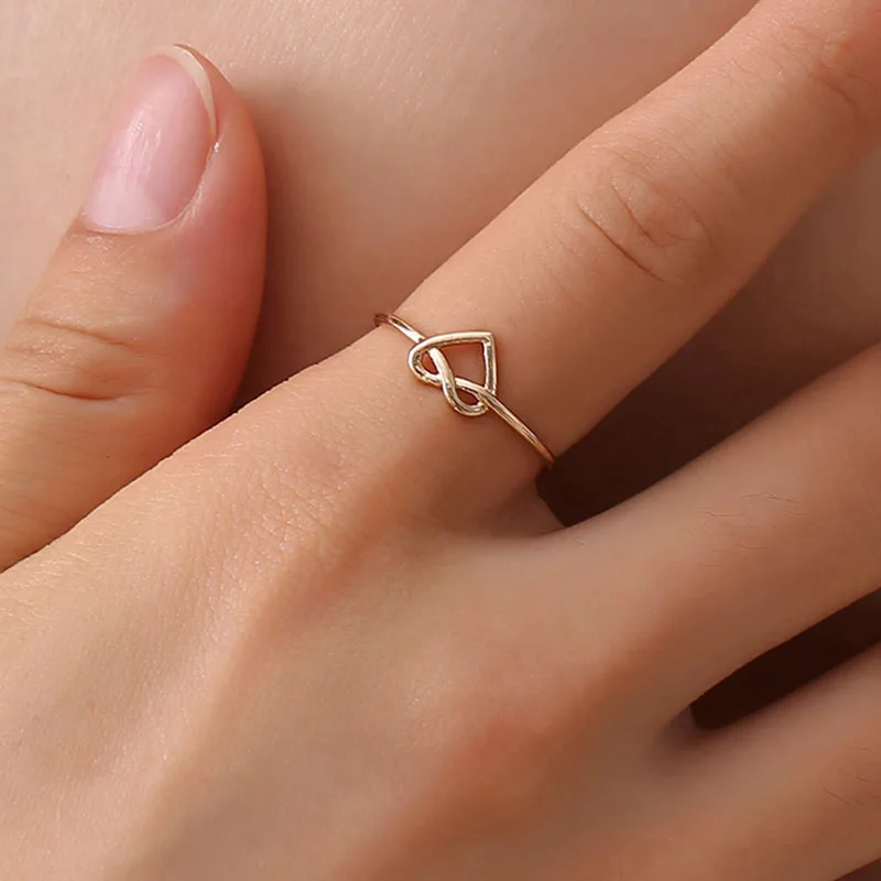 Фото Регулируемые минималистичные кольца для мужчин и женщин с узлом - купить