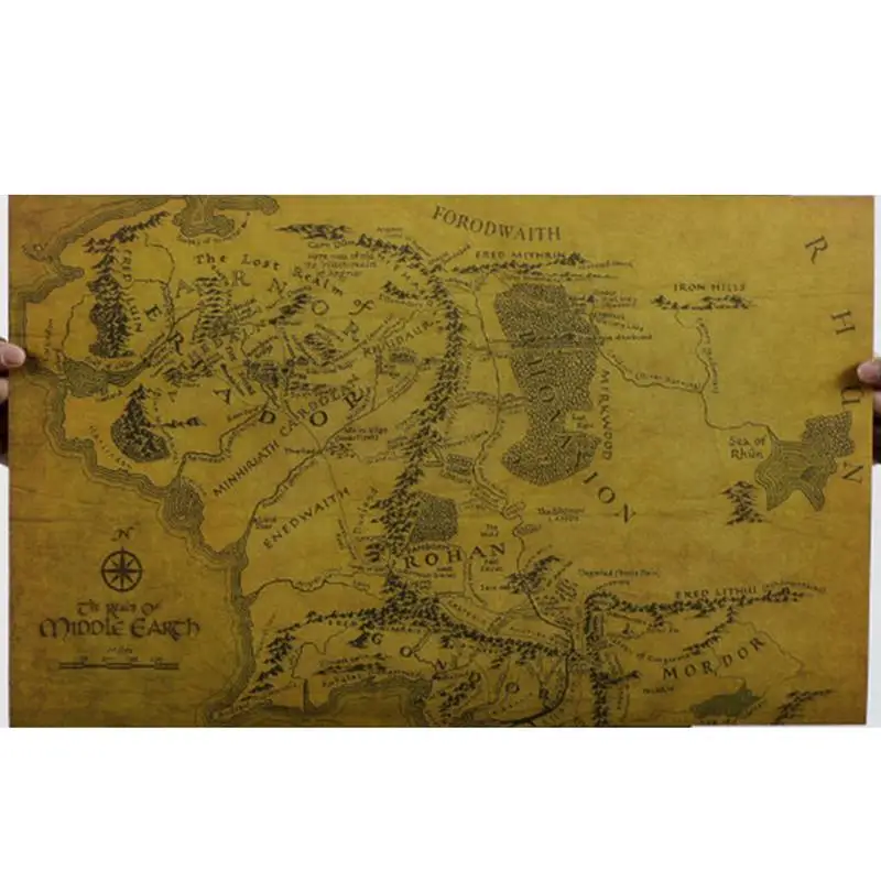 Lord of the Rings middle earth map retro kraft paper posters wall stickers room decor 0217. home decal movie fans mural art 5.0
Lord of the Rings middle earth map retro kraft paper posters wall stickers room decor 0217. home decal movie fans mural art 5.0