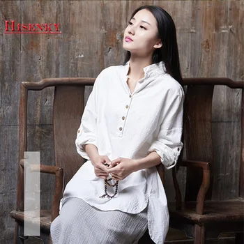 Hisenky 2019 Spring Summer Cotton Linen Blouse Women Casual Loose Shirts Tops Long Sleeves Stand Collar Blouses blusa feminino
Hisenky 2019 Spring Summer Cotton Linen Blouse Women Casual Loose Shirts Tops Long Sleeves Stand Collar Blouses blusa feminino