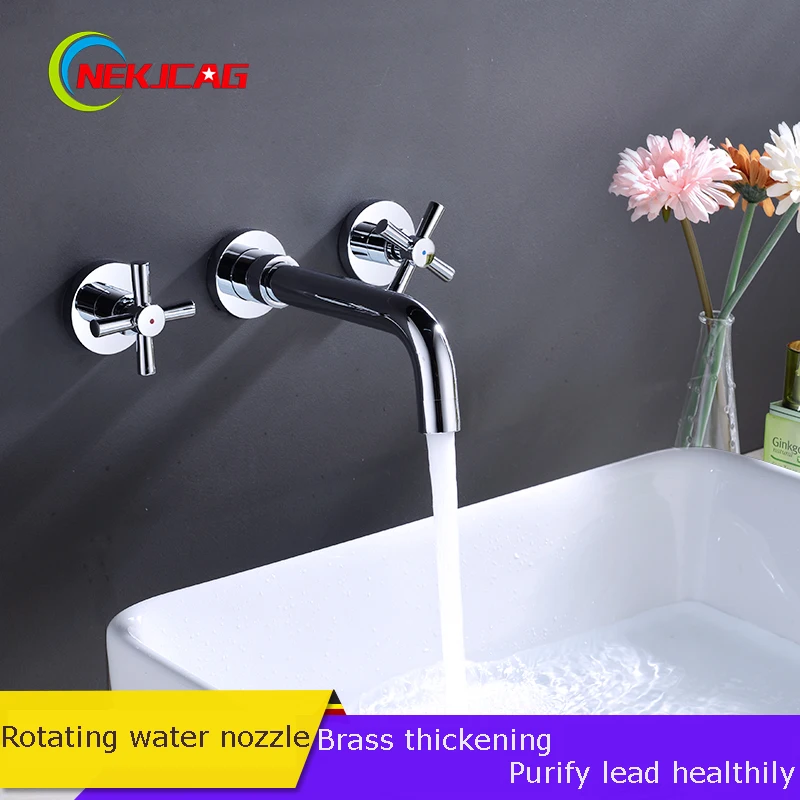 Chrome Wall Mounted Bathroom Kitchen Faucet Dual Handle Basin Sink Mixer Swivel Spout Hot Cold Water Tap 1 Install Hole Faucet
Chrome Wall Mounted Bathroom Kitchen Faucet Dual Handle Basin Sink Mixer Swivel Spout Hot Cold Water Tap 1 Install Hole Faucet