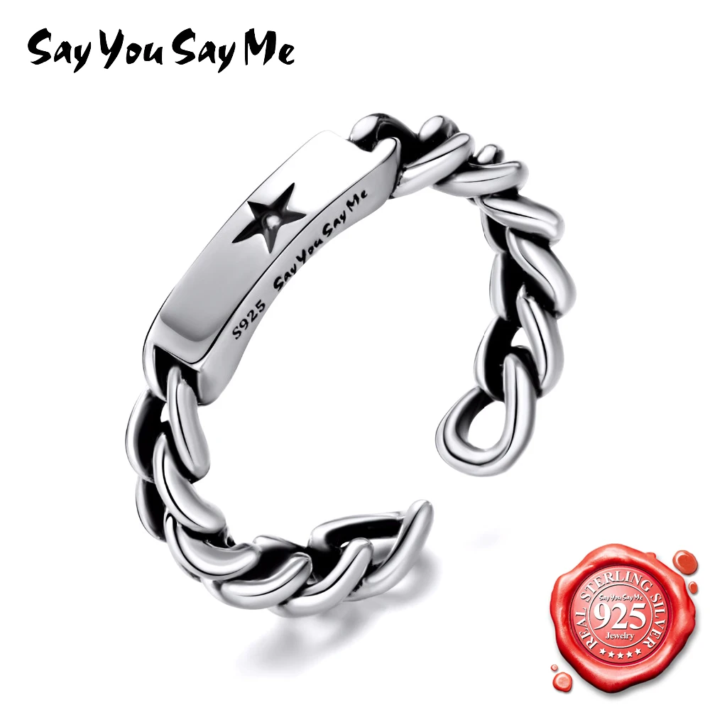SAY YOU SAY ME 925 Sterling Silver Jewelry Rock Punk Style Wedding Rings Unisex For Party Antique Silver Ring Dropshipping
SAY YOU SAY ME 925 Sterling Silver Jewelry Rock Punk Style Wedding Rings Unisex For Party Antique Silver Ring Dropshipping