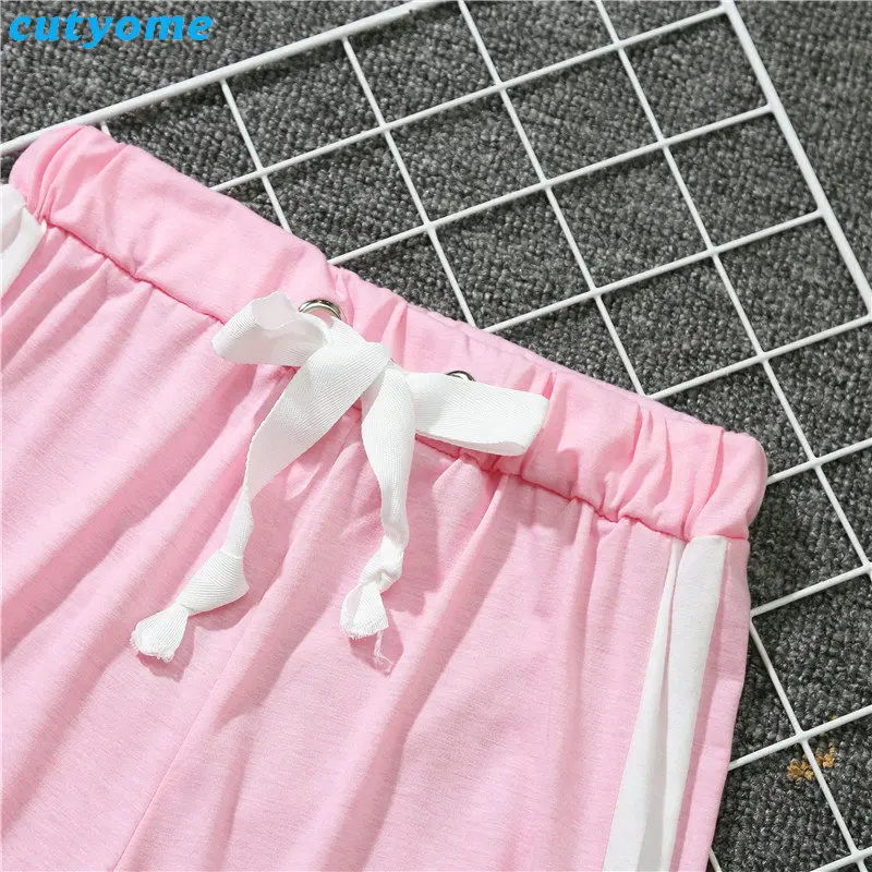 Mommy And Me Summer Sport Mathing Clothing Set Sleeveless Hooded tshirt+Cotton Skirt For Family Mother Daughter Clothes Outfits (17)