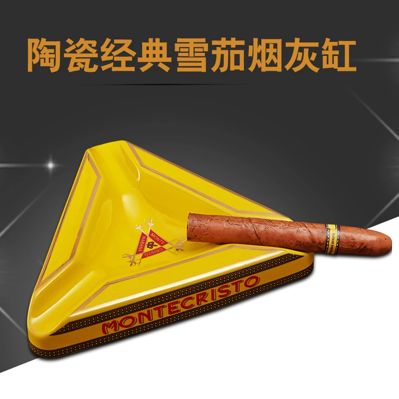 Montecristo Beautiful Gadgets High Large Size Yellow Triangular Ceramic Table Cigar Ashtray with 3 Rests
Montecristo Beautiful Gadgets High Large Size Yellow Triangular Ceramic Table Cigar Ashtray with 3 Rests