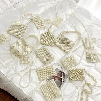 Women's Handmade Woven Pearl Bag White Women Beaded Lipstick Pocket Bag Hot Cell Phone Pocket Women Shoulder Bag Handbags
Women's Handmade Woven Pearl Bag White Women Beaded Lipstick Pocket Bag Hot Cell Phone Pocket Women Shoulder Bag Handbags