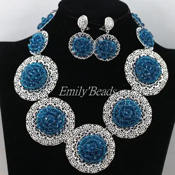 Popular Teal Blue Costume Indian Wedding Bridal Necklace Earrings Set African Crystal Beads Jewelry Set Free Shipping AIJ877
Popular Teal Blue Costume Indian Wedding Bridal Necklace Earrings Set African Crystal Beads Jewelry Set Free Shipping AIJ877
