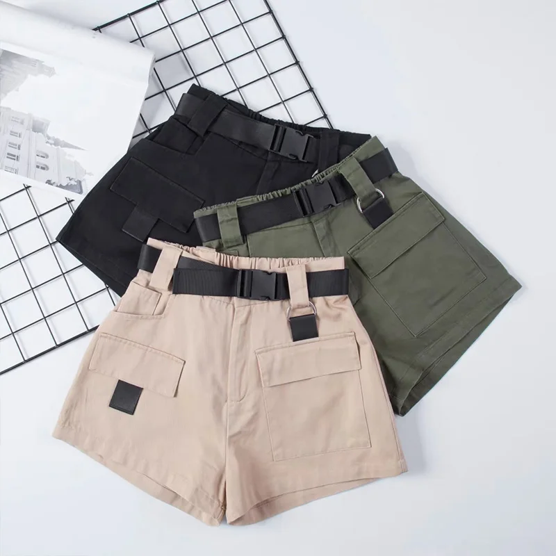 Belt High Waist Wide Leg Pocket Women's Shorts Solid Bike Overall Female Shorts 2019 Summer Fashion Casual Women Bottoms
Belt High Waist Wide Leg Pocket Women's Shorts Solid Bike Overall Female Shorts 2019 Summer Fashion Casual Women Bottoms