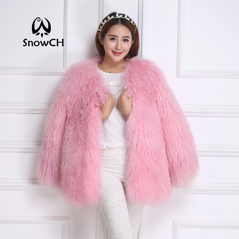 

2018 New Genuine Mongolia Sheep Fur coat Women full pelt Sheep Fur Jacket fur Waistcoats make Big Size Free Shipping F860