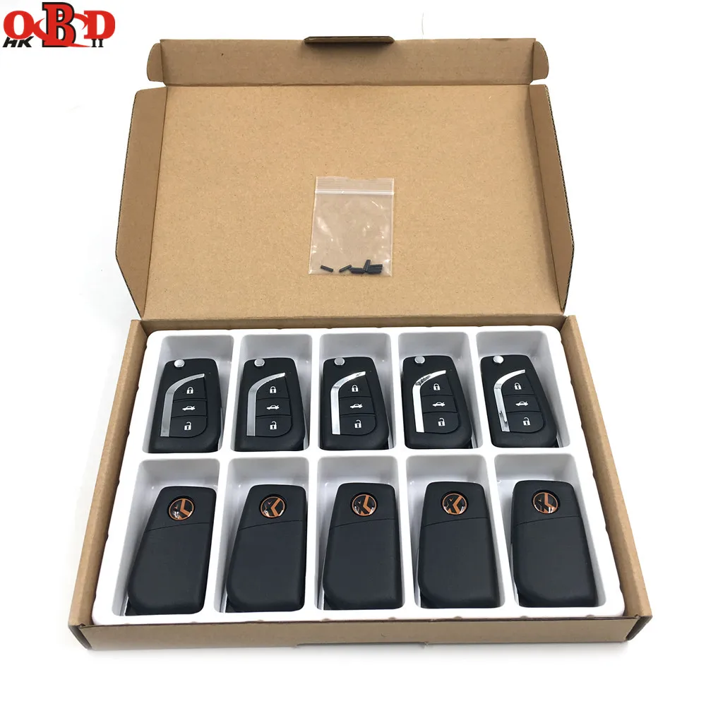 HKOBDII 10pcs English Version Xhorse Wireless Universal VVDI2 Remote Car Key 3 Buttons With Chip for Toyota VVDI Key Tool
HKOBDII 10pcs English Version Xhorse Wireless Universal VVDI2 Remote Car Key 3 Buttons With Chip for Toyota VVDI Key Tool