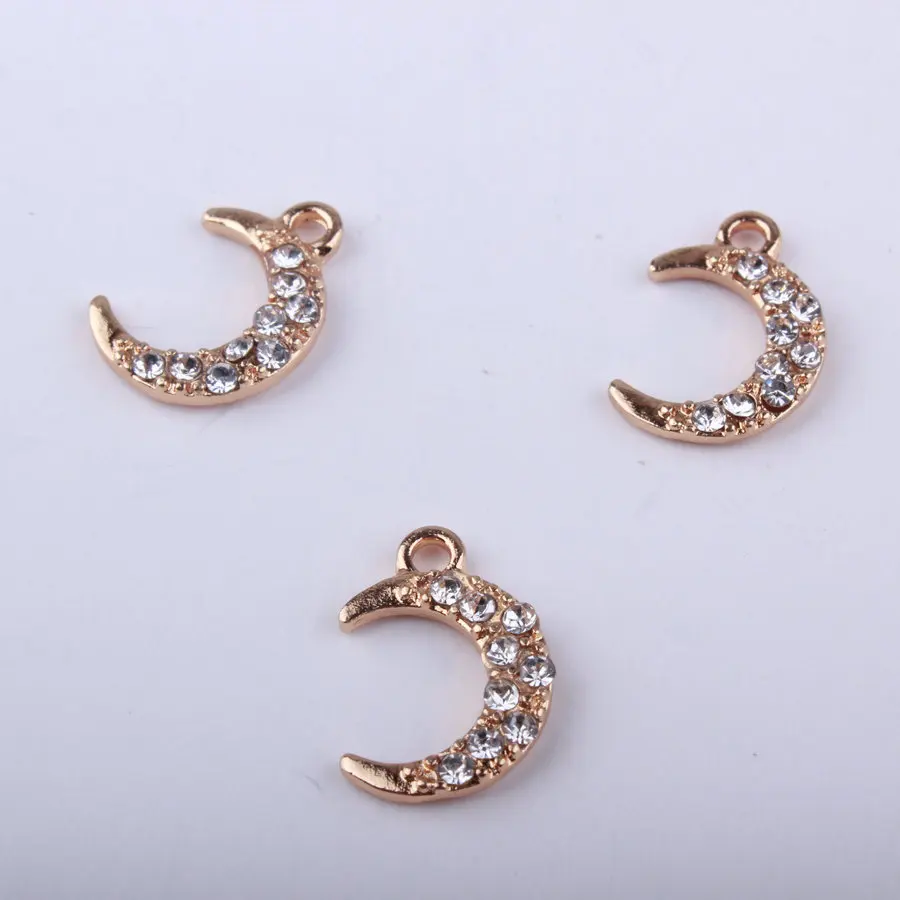 10PCS/Lot 12*17MM Crystal Rhinestone Paved Gold Tone Alloy Cartoon Moon Pendant Charms Ornament Accessories Floating Pendant
10PCS/Lot 12*17MM Crystal Rhinestone Paved Gold Tone Alloy Cartoon Moon Pendant Charms Ornament Accessories Floating Pendant