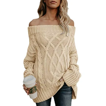2019 New Sexy Fashion Sweater Autumn Winter Strapless Shoulder Thicken Coarse wool Twist Pullover Knitting Sweater Women AA65
2019 New Sexy Fashion Sweater Autumn Winter Strapless Shoulder Thicken Coarse wool Twist Pullover Knitting Sweater Women AA65