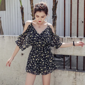 Beach Boho Rompers Womens Jumpsuit Off Shoulder Floral Jumpsuits Beach Style Backless Bodysuit Chiffon One Piece Pants Salopette
Beach Boho Rompers Womens Jumpsuit Off Shoulder Floral Jumpsuits Beach Style Backless Bodysuit Chiffon One Piece Pants Salopette