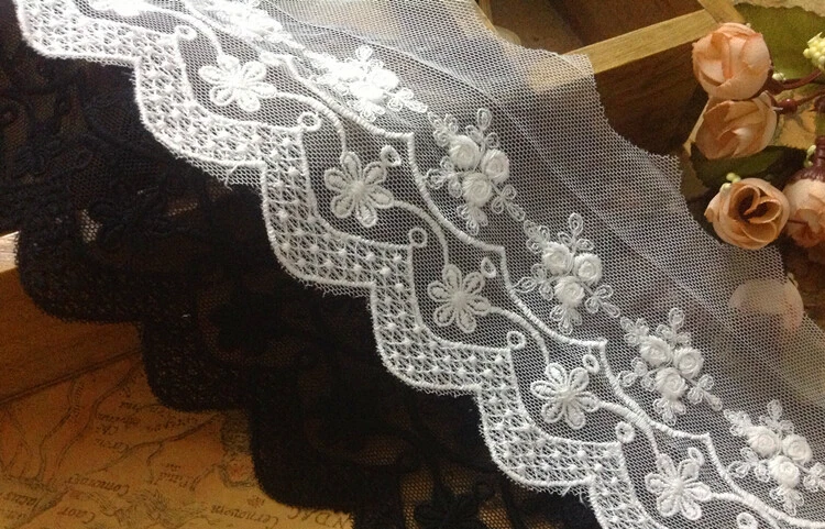 5 yard/lot width 3.54" 9cm white/black mesh embroidered lace trim ribbon lace fabric DIY textiles 1042519L4K224
5 yard/lot width 3.54" 9cm white/black mesh embroidered lace trim ribbon lace fabric DIY textiles 1042519L4K224