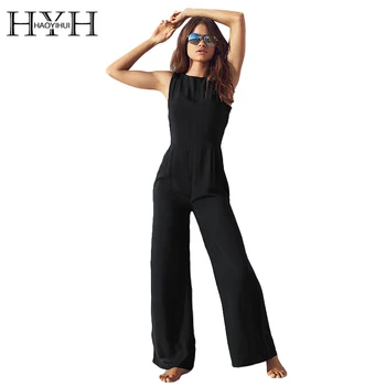 HYH HAOYIHUI Women Jumpsuits Sexy Backless Slim High Waist