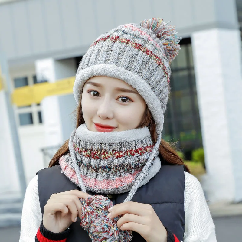 Winter Women Knitted Hat Scarf Female Warm Hat Scarf Set Fashion Wool Thickening Hat Set Casual Snow Caps
Winter Women Knitted Hat Scarf Female Warm Hat Scarf Set Fashion Wool Thickening Hat Set Casual Snow Caps