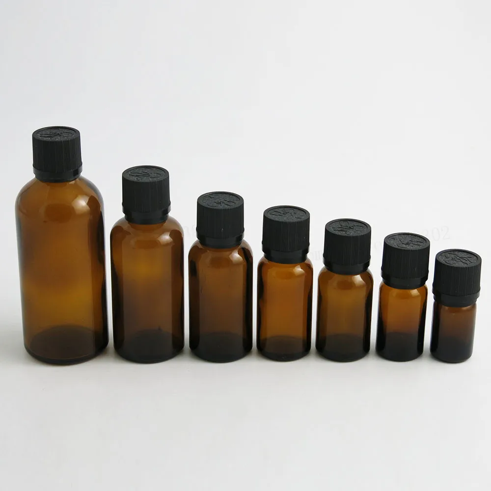 

200 x 5ml 10ml 15ml 20ml 30ml 50ml 100ml amber glass essential oil bottle with tamper evident cap essentia oil container