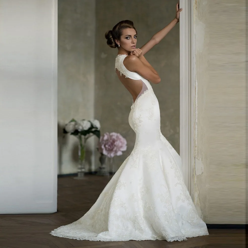 vestido de noiva sereia Vintage Deep V neck Appliqued Ivory Sexy Backless Bride Dress robe de mariage Mermaid Wedding Dresses
vestido de noiva sereia Vintage Deep V neck Appliqued Ivory Sexy Backless Bride Dress robe de mariage Mermaid Wedding Dresses