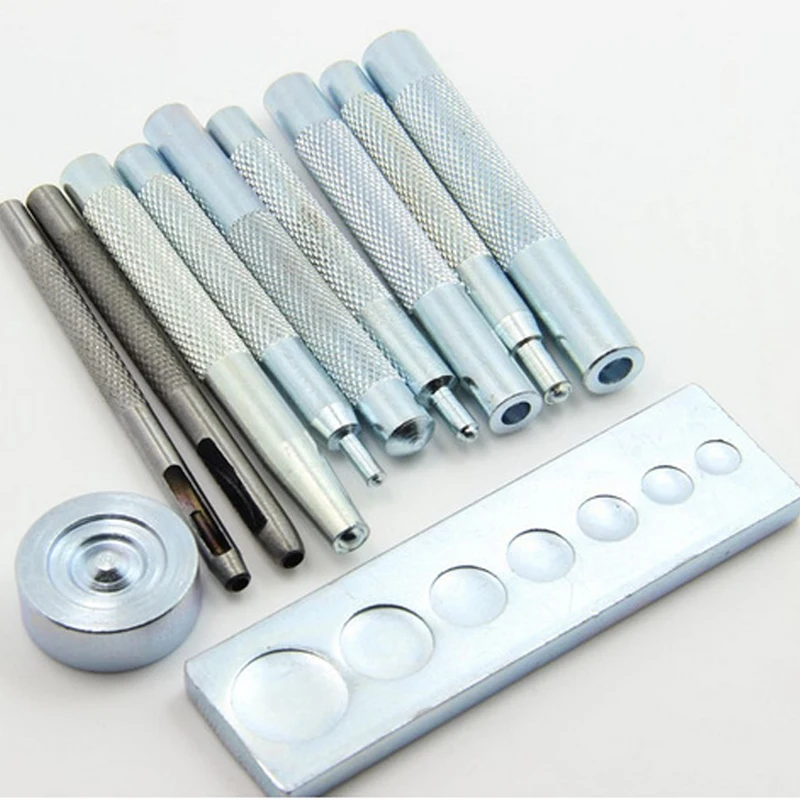 11PCS/set Metal Leather Tool Leather Hole Punches Snap Fastener Installation Kit Rivet Setter Base Set for DIY Leathercraft
11PCS/set Metal Leather Tool Leather Hole Punches Snap Fastener Installation Kit Rivet Setter Base Set for DIY Leathercraft