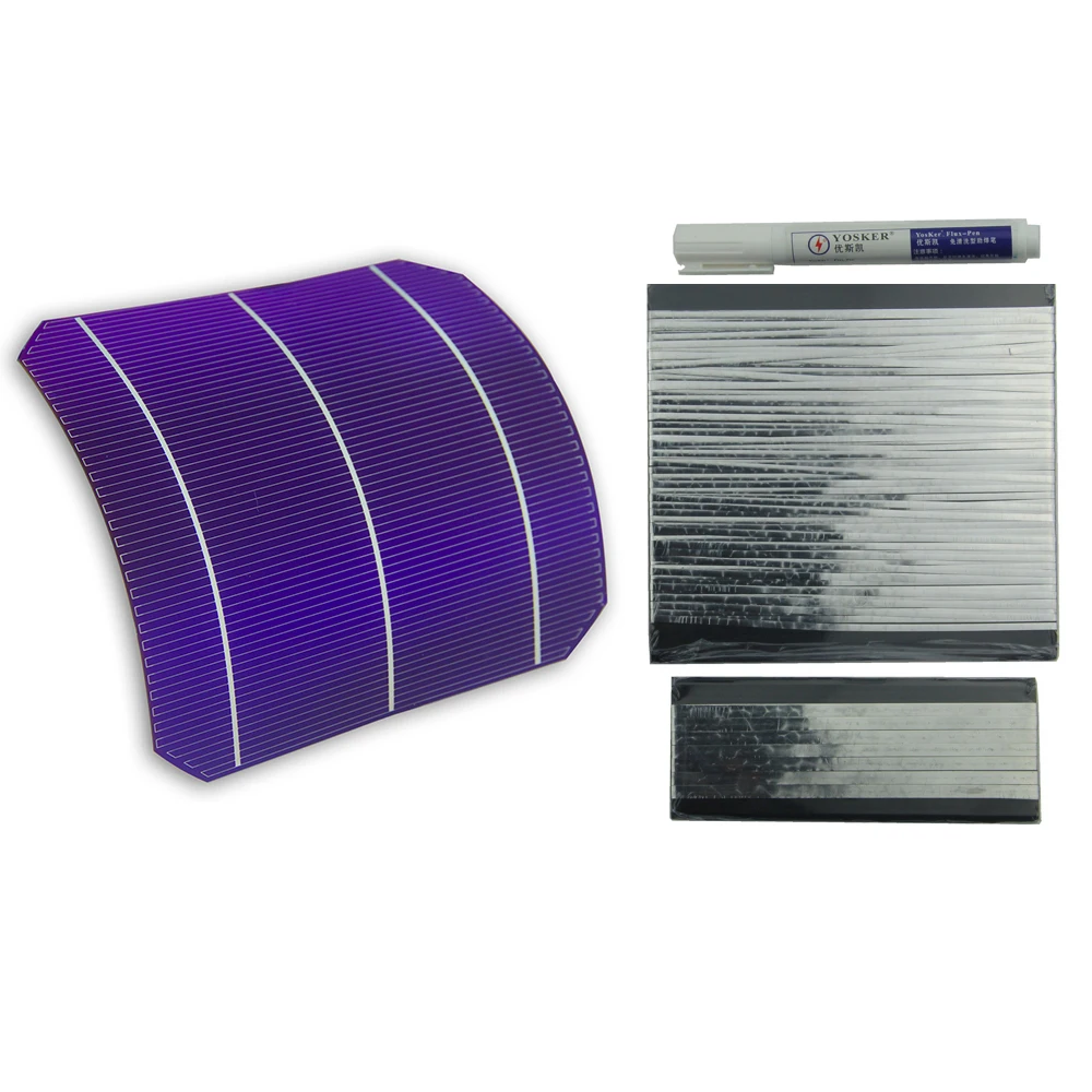 10Pcs Semi Flexible Mono Solar Cell 156mm*156mm Grade A with 20m tabbing wire kit
10Pcs Semi Flexible Mono Solar Cell 156mm*156mm Grade A with 20m tabbing wire kit