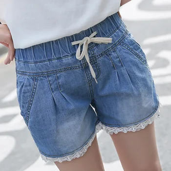 Nonis Elastic Waist Lace Women Summer Hot Strawstring Short Jeans Student Sweet Sexy Thin Slim Denim short Plus Size 2019 Casual
Nonis Elastic Waist Lace Women Summer Hot Strawstring Short Jeans Student Sweet Sexy Thin Slim Denim short Plus Size 2019 Casual