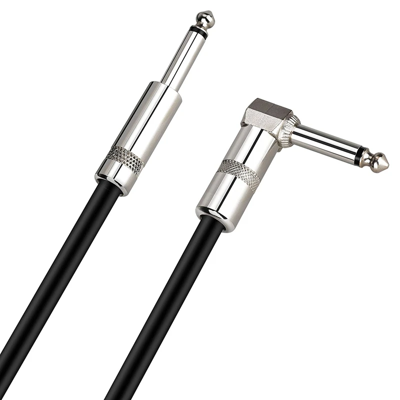 Instrument Guitar Cable Jack-Jack Elbow Mono 1/4 Inch (6.35mm) Male to Male for Electric Guitar Bass Electronic Keyboard
Instrument Guitar Cable Jack-Jack Elbow Mono 1/4 Inch (6.35mm) Male to Male for Electric Guitar Bass Electronic Keyboard