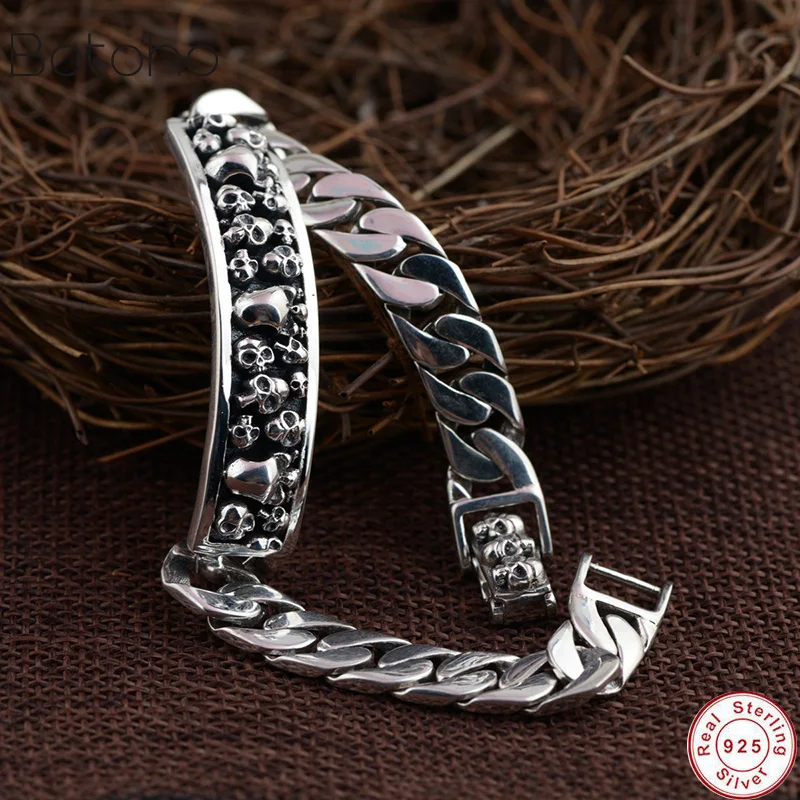 925 Silver Bracelet Skeleton Vintage Big Chain Skull S925 Thai Silver Bracelets for Men Jewelry Thai silver bracelet men's charm
925 Silver Bracelet Skeleton Vintage Big Chain Skull S925 Thai Silver Bracelets for Men Jewelry Thai silver bracelet men's charm