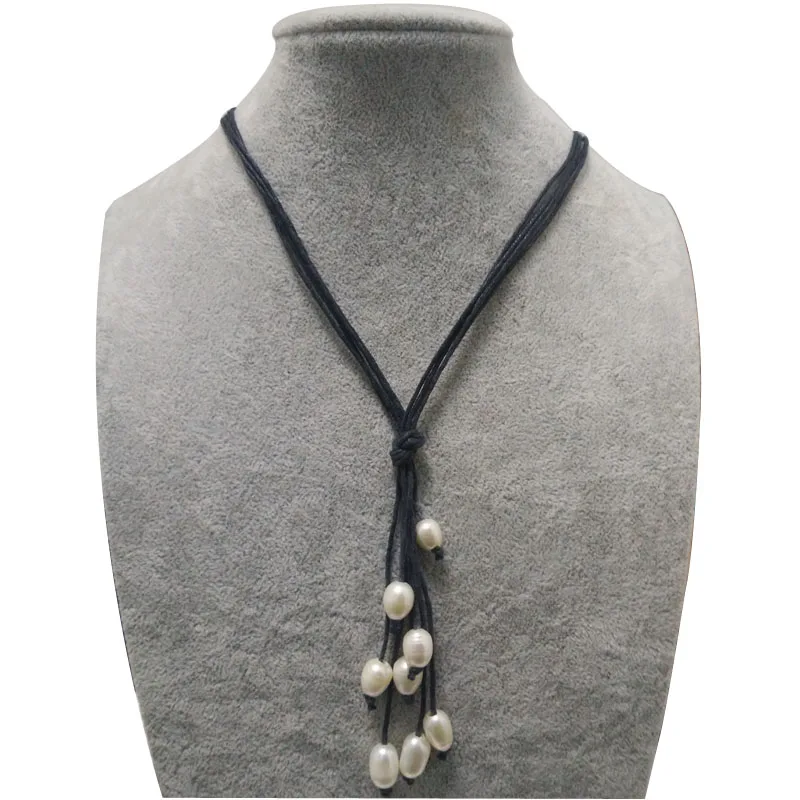 Wholesale Four Rows Natural White Freshwater Rice Pearl Handmade Black Wax Leather Tassel Necklace
Wholesale Four Rows Natural White Freshwater Rice Pearl Handmade Black Wax Leather Tassel Necklace