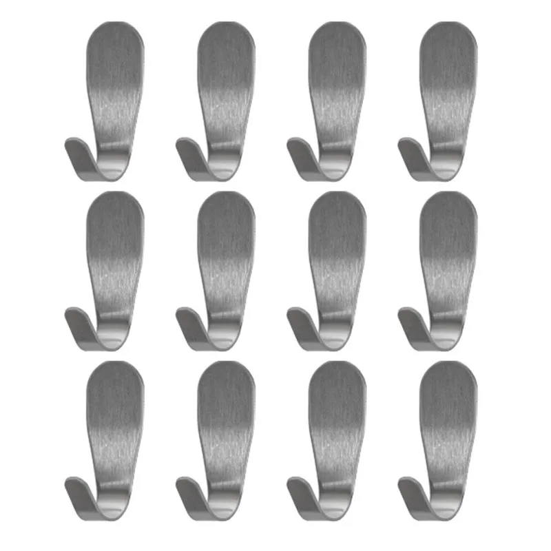 Stainless steel self-adhesive wall hook, non-destructive nailless light metal hanger kitchen bathroom shower toilet --Pack of 12
Stainless steel self-adhesive wall hook, non-destructive nailless light metal hanger kitchen bathroom shower toilet --Pack of 12