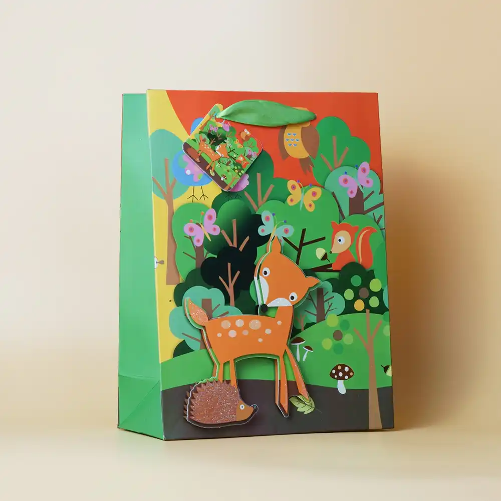 bags for kids deer jungle theme paper bags with tags forest
