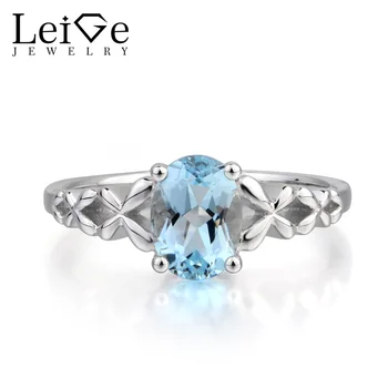 Leige Jewelry Engagement Ring Natural Aquamarine Ring March Birthstone Oval Cut Gemstone Blue Gems 925 Sterling Silver for Women
Leige Jewelry Engagement Ring Natural Aquamarine Ring March Birthstone Oval Cut Gemstone Blue Gems 925 Sterling Silver for Women