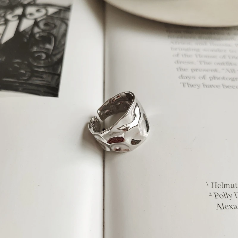Punk Rock Women Rings Irregular Concave-convex Smooth Big Wide Adjustable Rings 925 Sterling Silver Rings Women Luxury Jewelry
Punk Rock Women Rings Irregular Concave-convex Smooth Big Wide Adjustable Rings 925 Sterling Silver Rings Women Luxury Jewelry