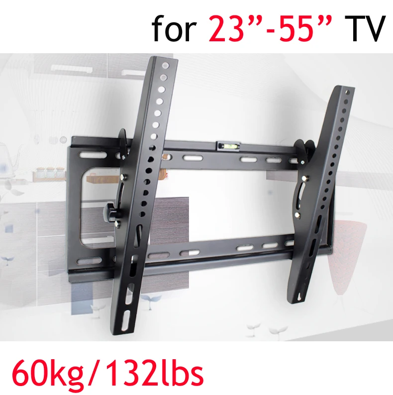 

PTB-6044T 23"30"40"55" wall mount tv bracket 50" metal 60kg vesa 400x400 Panel LCD TV Wall Mount tilt up down 15 build-in bubble