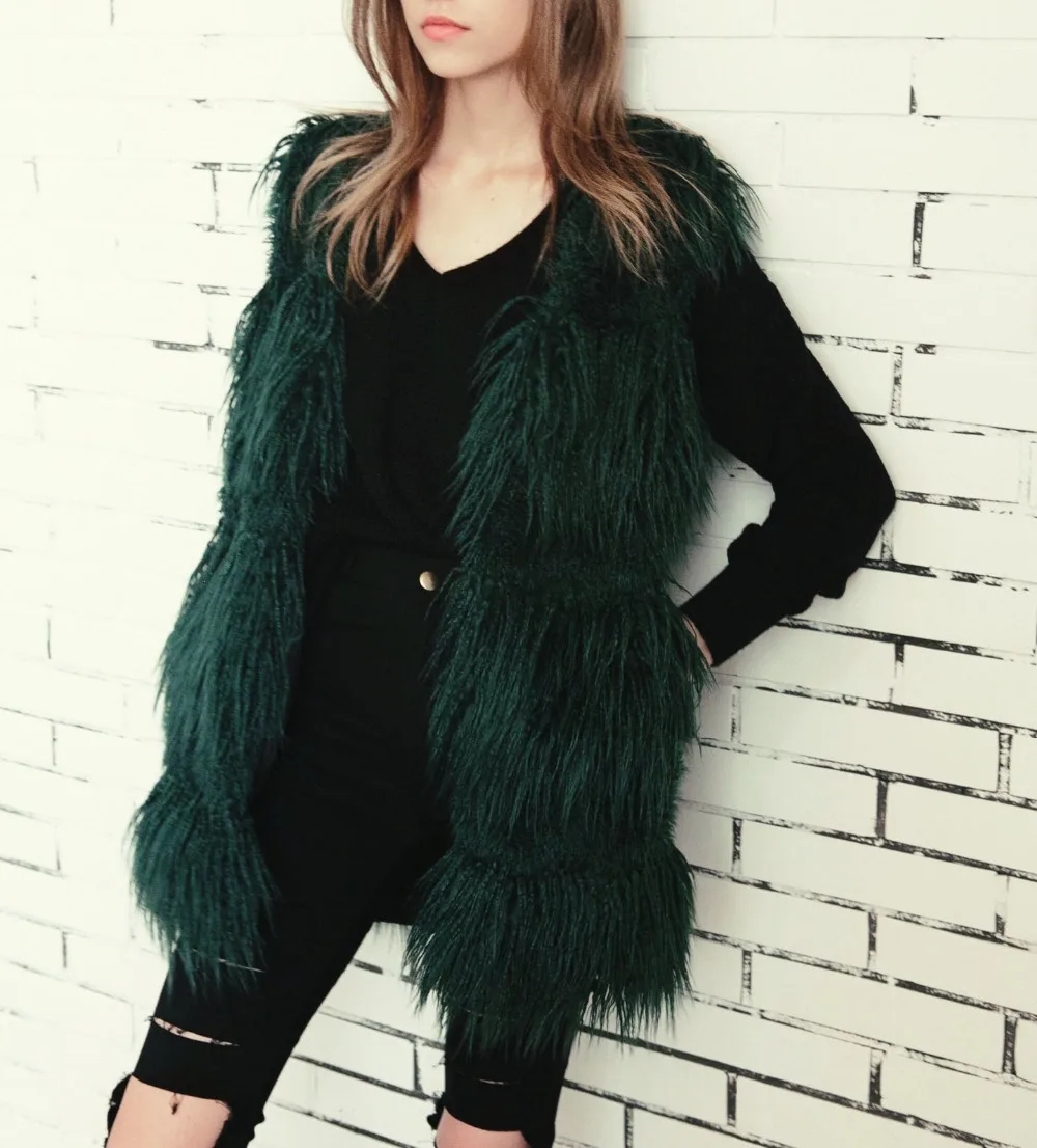 Real time fashion imitation fur vest female Europe and America popular beach wool vest (7)
