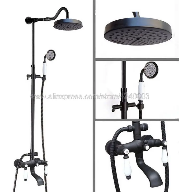Oil Rubbed Bronze Round Rainfall Shower Faucet Tub Mixer Tap W/Hand Shower Khg648
Oil Rubbed Bronze Round Rainfall Shower Faucet Tub Mixer Tap W/Hand Shower Khg648