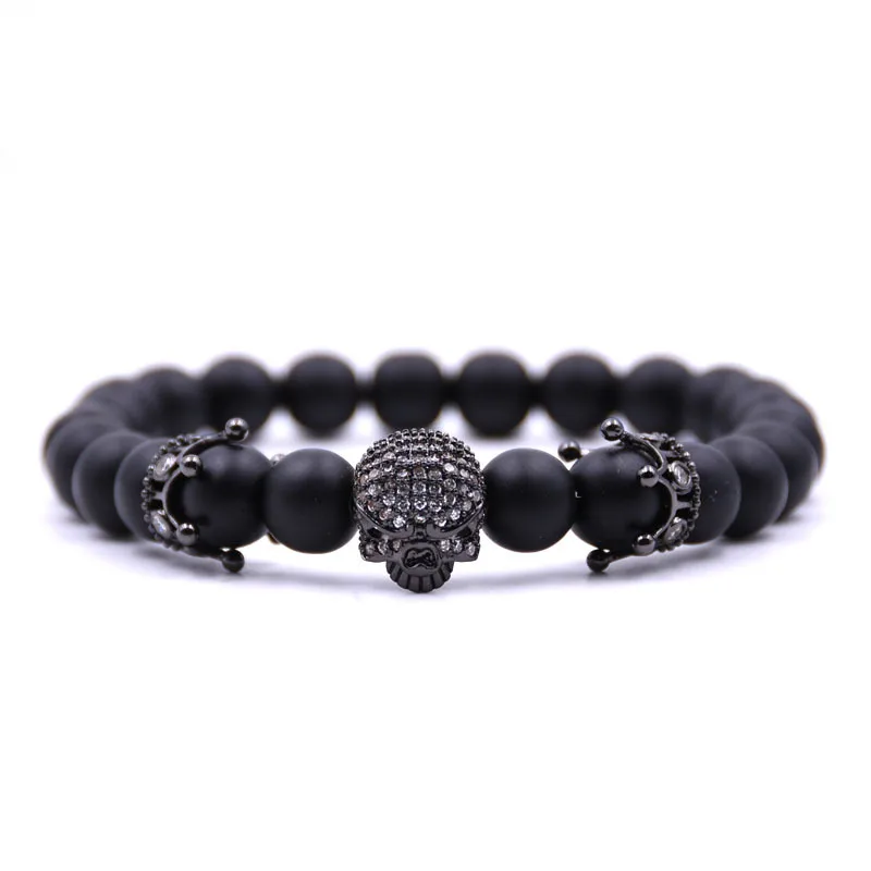 Trendy Natural Beads Bracelet Micro CZ Skeleton Skull Black Lava Rock Stone Energy Men Buddha Jewelry
Trendy Natural Beads Bracelet Micro CZ Skeleton Skull Black Lava Rock Stone Energy Men Buddha Jewelry