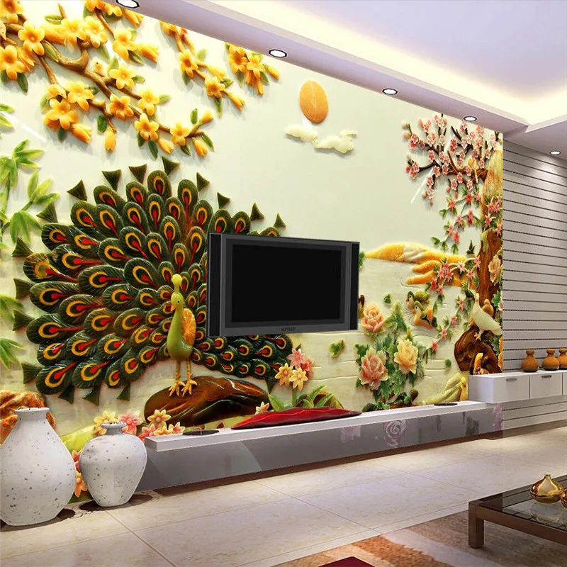 beibehang Large Painting Home Decor Plum Peacock relief Pared Wallpaper 3d Hotel Background Modern Mural for Living Room
beibehang Large Painting Home Decor Plum Peacock relief Pared Wallpaper 3d Hotel Background Modern Mural for Living Room