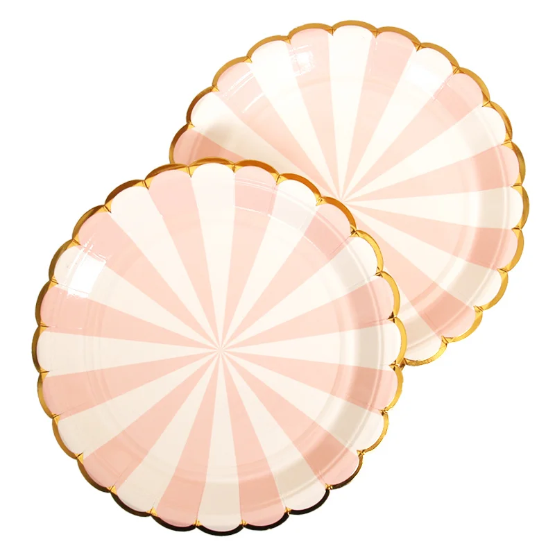 10 pcs 7inch Gold Pink Striped Birthday Wedding Party Supplies Decoration Cake Dish Disposable Paper Plates Baby Shower Favors
10 pcs 7inch Gold Pink Striped Birthday Wedding Party Supplies Decoration Cake Dish Disposable Paper Plates Baby Shower Favors