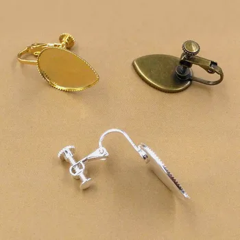 No Pierced Clip On Rotate Screw Back Earrings 10*14mm 13*18mm Drop Bezel trays Cabochons Base DIY Earrings Jewelry Findings
No Pierced Clip On Rotate Screw Back Earrings 10*14mm 13*18mm Drop Bezel trays Cabochons Base DIY Earrings Jewelry Findings