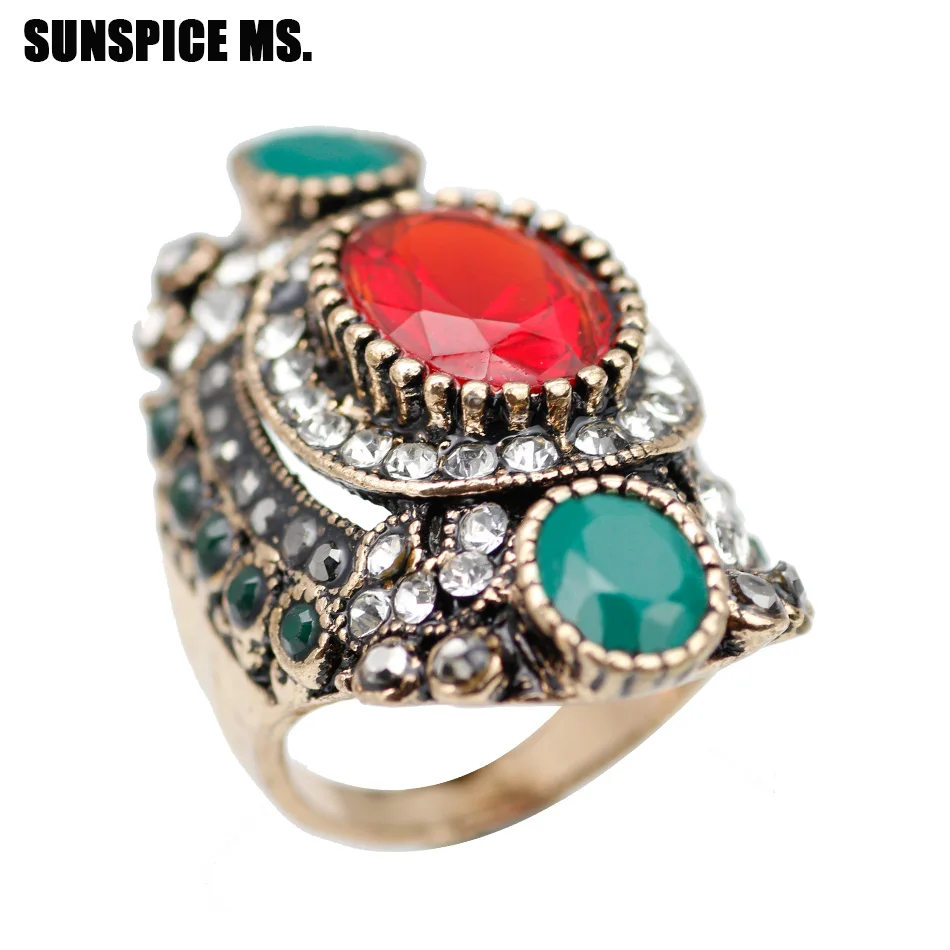Ethnic Turkey Jewellery Vintage Wedding Rings For Women Color Antique Gold Unique Punk Rock Crystal Resin Ring Gift
Ethnic Turkey Jewellery Vintage Wedding Rings For Women Color Antique Gold Unique Punk Rock Crystal Resin Ring Gift