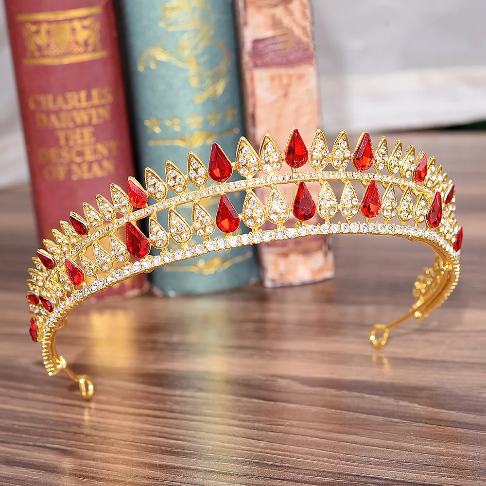 H1082 5 Colors Bride Headwear Water Drop Crystal European and American Baroque Crown
H1082 5 Colors Bride Headwear Water Drop Crystal European and American Baroque Crown