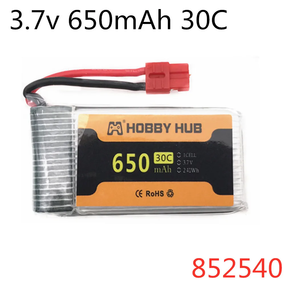 Аккумулятор 3 7 в 650 мА · ч 30C Lipo для квадрокоптера Syma X5HC X5HW RC запасные части 852540 с