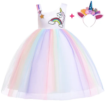 Girls Unicorn Strap Sequins Birthday Princess Dress Baby Girl Lace Tulle Tutu Evening Party Dress Kids Clothes + Headwear BW166
Girls Unicorn Strap Sequins Birthday Princess Dress Baby Girl Lace Tulle Tutu Evening Party Dress Kids Clothes + Headwear BW166