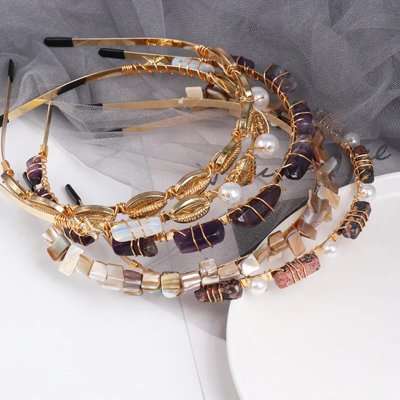 Helisopus Creative Shell Hairband Fashion Hair Accessories Elegant Stone Headband Beaded Handmade Headwear for Women
Helisopus Creative Shell Hairband Fashion Hair Accessories Elegant Stone Headband Beaded Handmade Headwear for Women