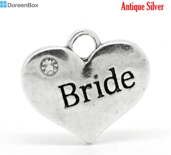 Doreen Box Lovely 20 Silver Color Rhinestone "Bride" Heart Charm Pendants 16x14mm (B15682)
Doreen Box Lovely 20 Silver Color Rhinestone "Bride" Heart Charm Pendants 16x14mm (B15682)