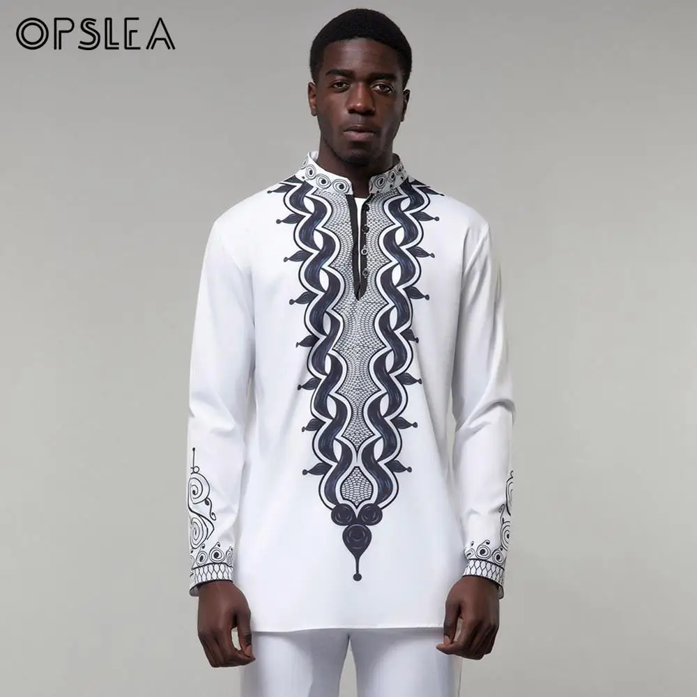 Opslea African Men Long Sleeve Shirt Dashiki 2019 Fashion New Tribal Print Slim Fit Top White Stand Collar Clothes Camisa Hombre
Opslea African Men Long Sleeve Shirt Dashiki 2019 Fashion New Tribal Print Slim Fit Top White Stand Collar Clothes Camisa Hombre