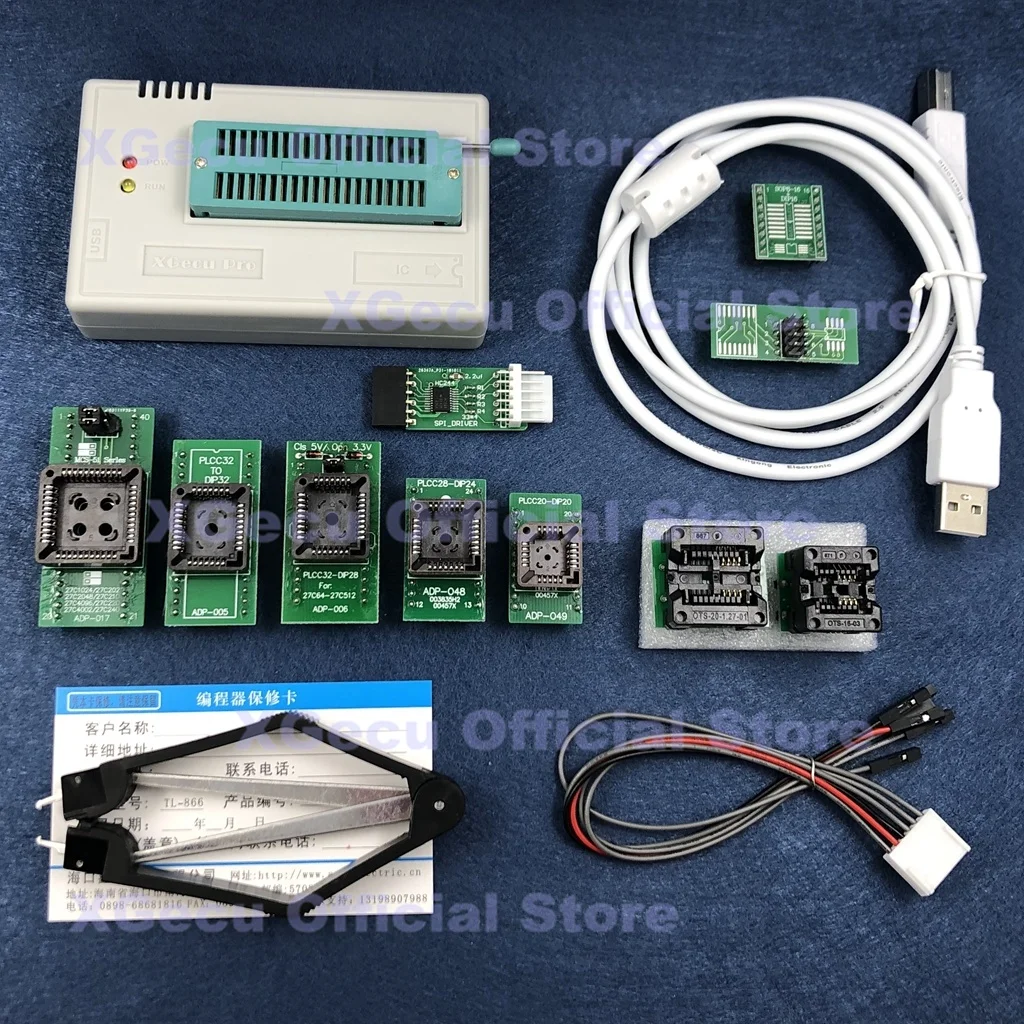 V8.33 XGecu TL866II Plus Universal Programmer support 15000+IC SPI Flash NAND EEPROM MCU PIC AVR+ 10PCS ADAPTER+PLCC EXTRACTOR
V8.33 XGecu TL866II Plus Universal Programmer support 15000+IC SPI Flash NAND EEPROM MCU PIC AVR+ 10PCS ADAPTER+PLCC EXTRACTOR