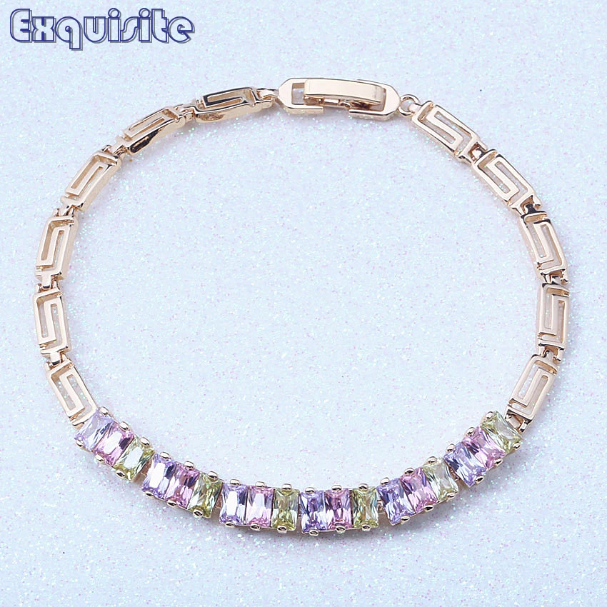Gracious Multicolor Cubic Zirconia Yellow Gold Color Charm Bracelets Women's bracelets & bangles Crystal Trendy Jewelry L0005
Gracious Multicolor Cubic Zirconia Yellow Gold Color Charm Bracelets Women's bracelets & bangles Crystal Trendy Jewelry L0005