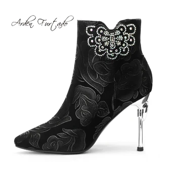 Arden Furtado 2018 autumn winter zipper sexy stilettos party shoes ladies zipper pointed toe ankle boots Embroidery flowers 41
Arden Furtado 2018 autumn winter zipper sexy stilettos party shoes ladies zipper pointed toe ankle boots Embroidery flowers 41