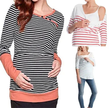 Brand New Women Striped Pregnant Maternity T shirt Long Tops Maternity Clothes Nursing Breastfeeding Blouse
Brand New Women Striped Pregnant Maternity T shirt Long Tops Maternity Clothes Nursing Breastfeeding Blouse