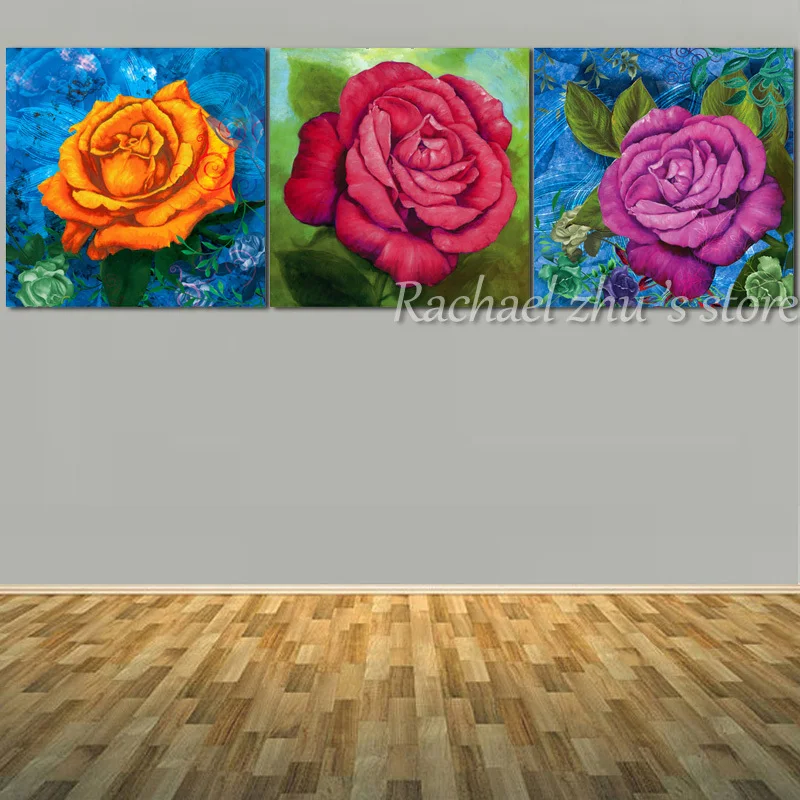 Hand Painted Modern Art Three Color Rose Flower Art Oil Painting On Canvas Three Pieces Wall Pictures For Living Room Home Decor
Hand Painted Modern Art Three Color Rose Flower Art Oil Painting On Canvas Three Pieces Wall Pictures For Living Room Home Decor